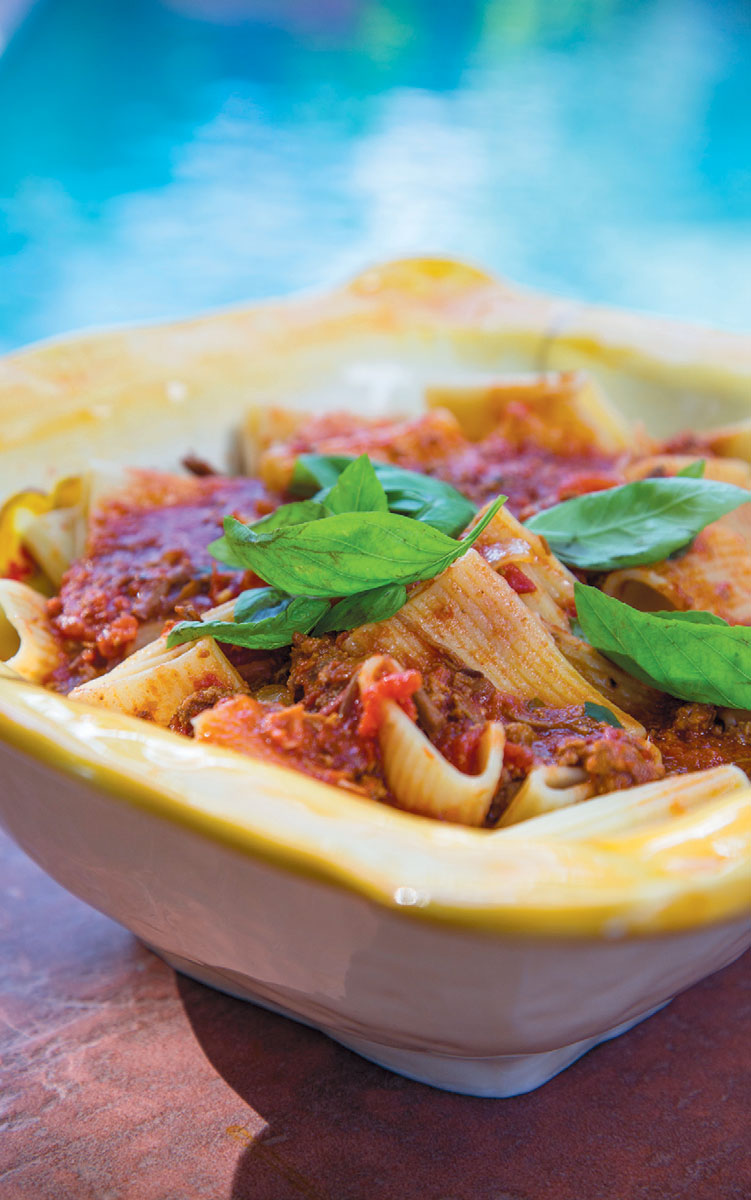 Paccheri Pasta with Meat Sauce Edible Sarasota