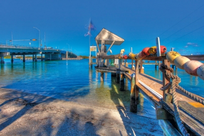 the dock at New Pass Grill on Lido Key