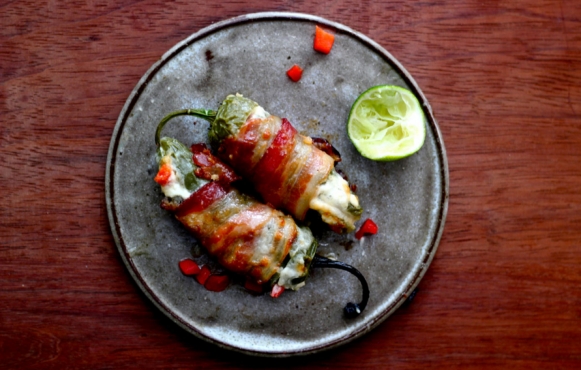 Pimiento Cheese Stuffed Jalapeños with Honey-Glazed Bacon