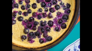 Lemon-Blueberry Dutch Baby Pancake