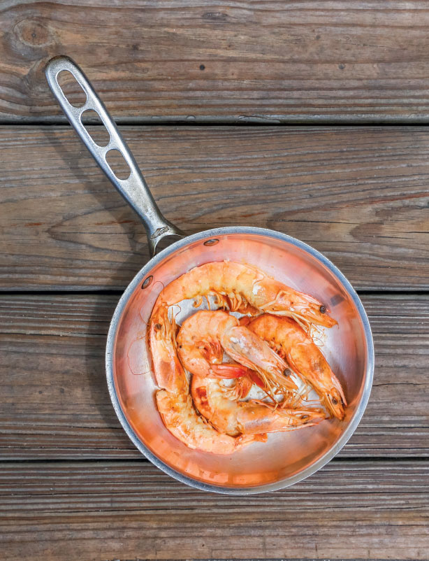 Prawns at the Waterfront Restaurant