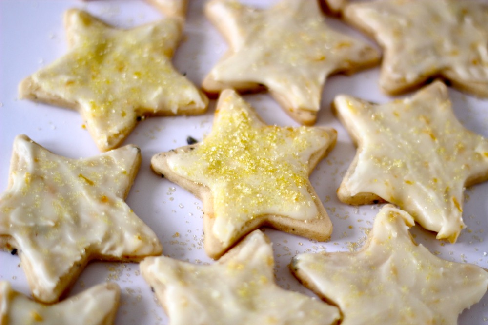 Glazed Orange-Lavender Butter Cookies