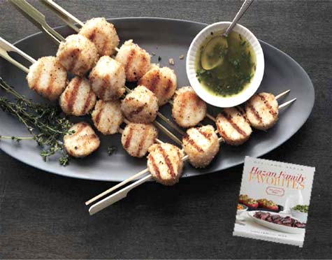 Grilled Sea Scallops with a Parsley Thyme Sauce