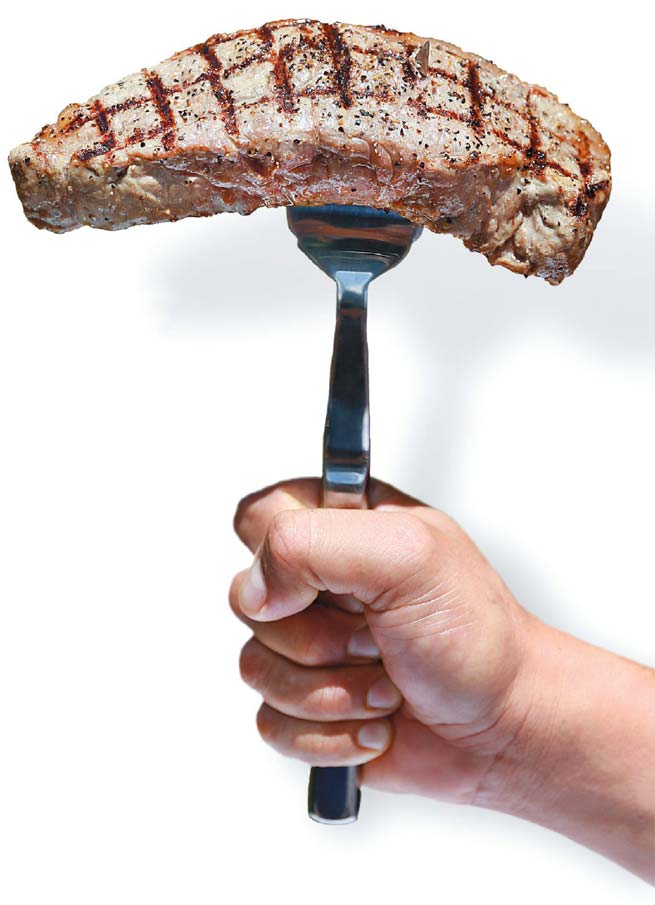 Char grilled new york strip with blue cheese butter