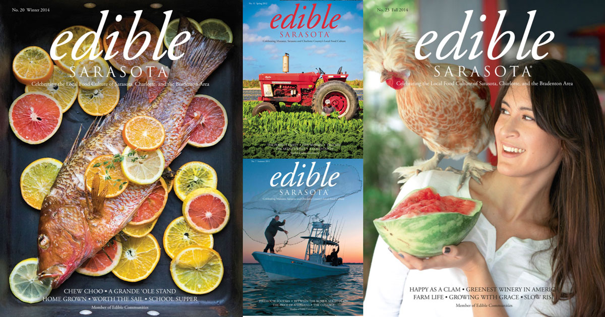 Edible Sarasota magazine covers