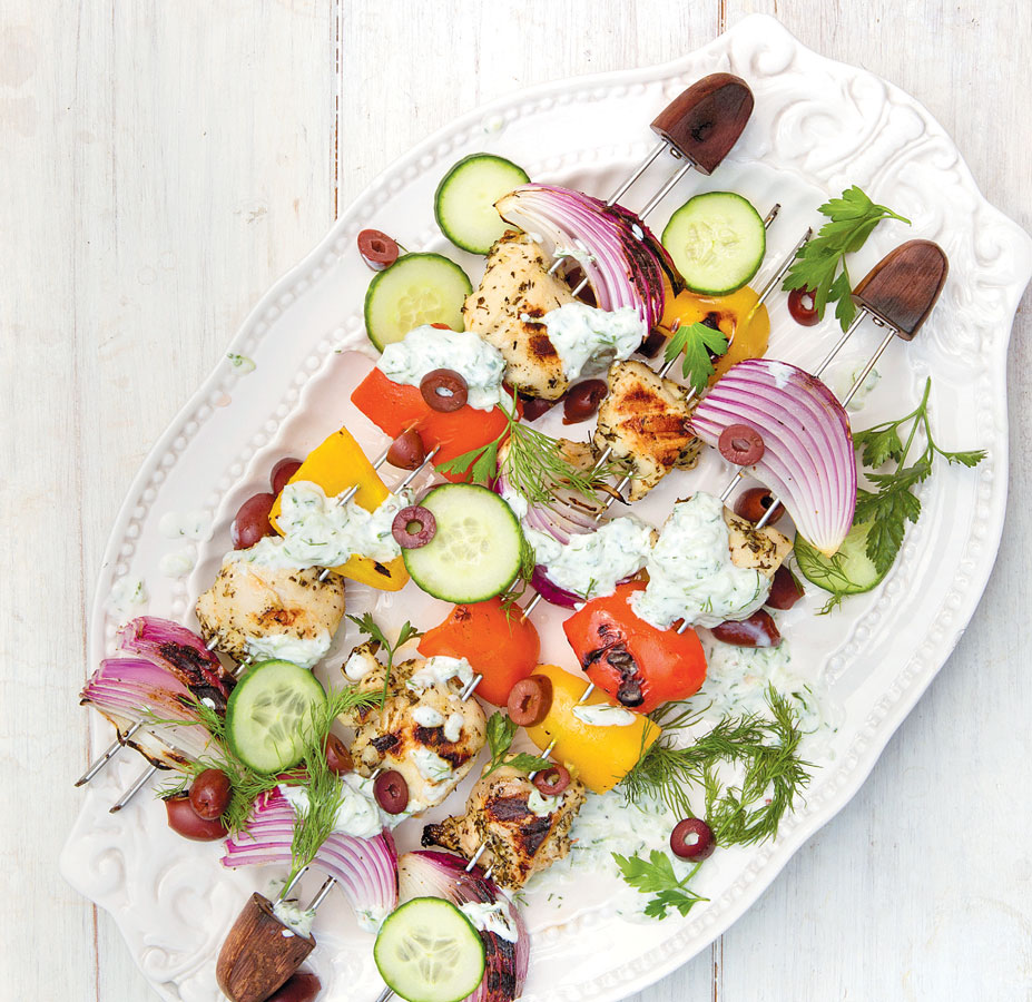 greek chicken kebabs with tzatziki