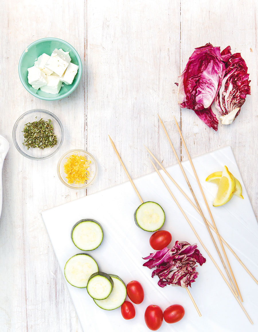 grilled feta veggie kebabs