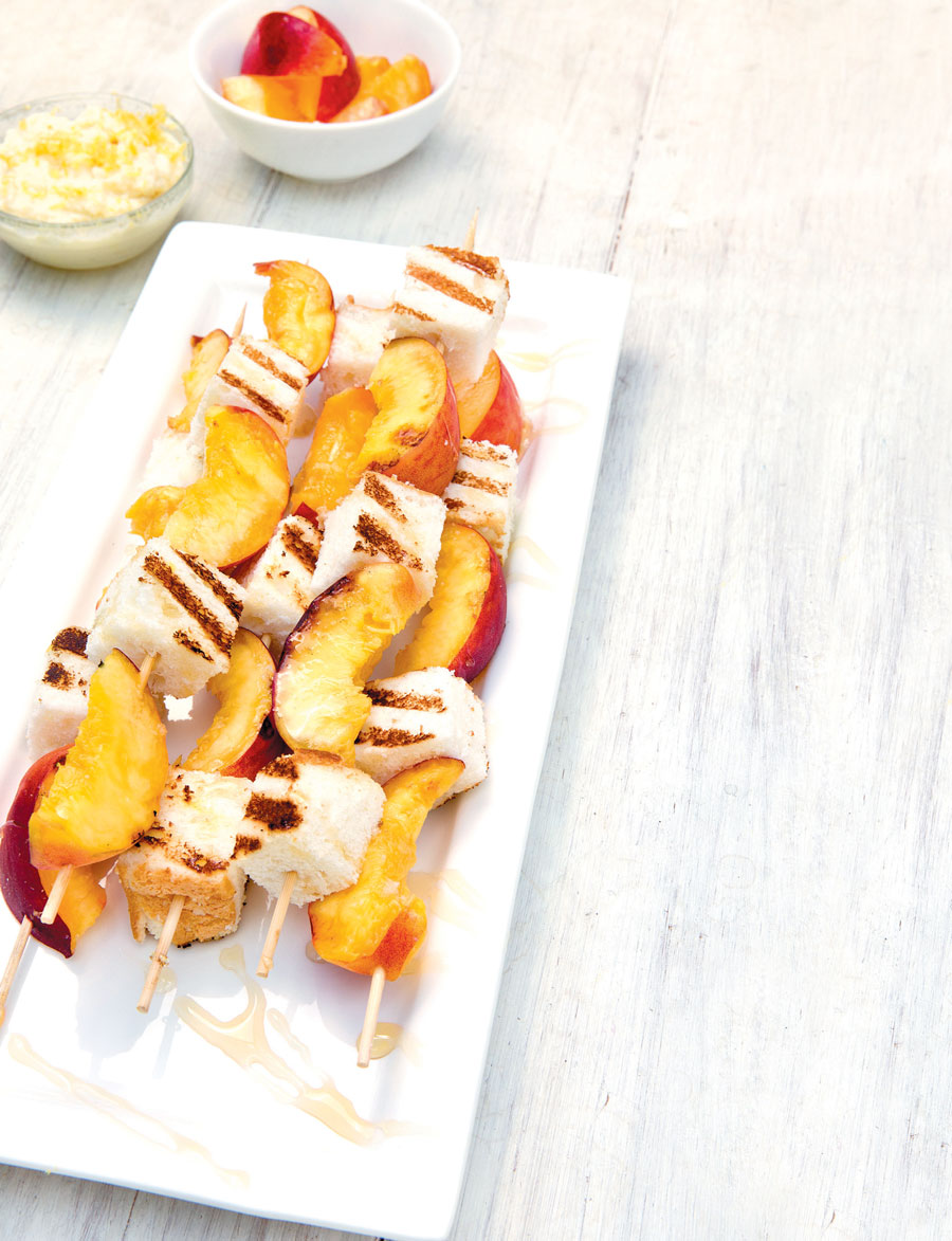 grilled peach angel food