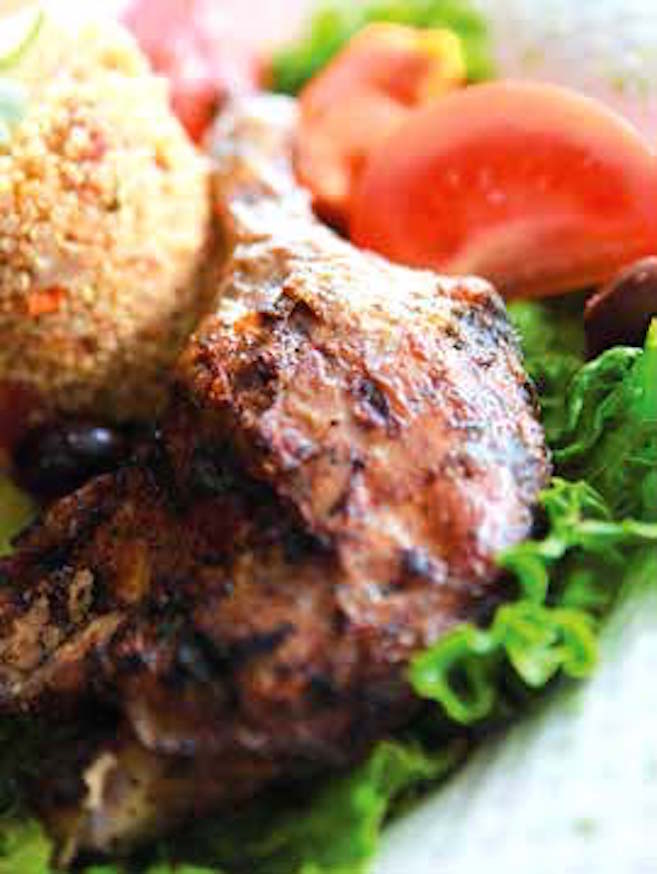 Summer Salad with Quinoa Pilaf and Char-Grilled Duck Confit