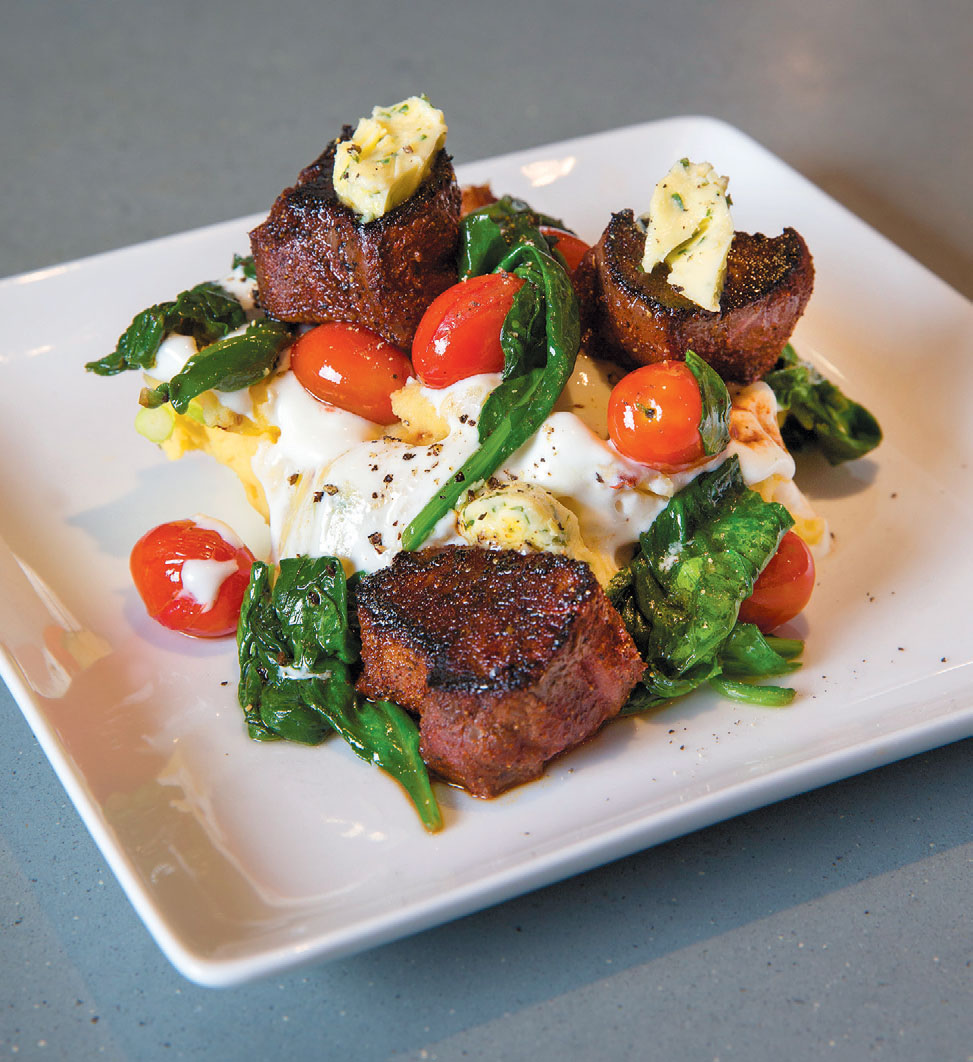 Spiced rubbed venison with buttermilk mashed potatoes