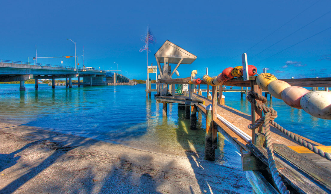the dock at New Pass Grill on Lido Key
