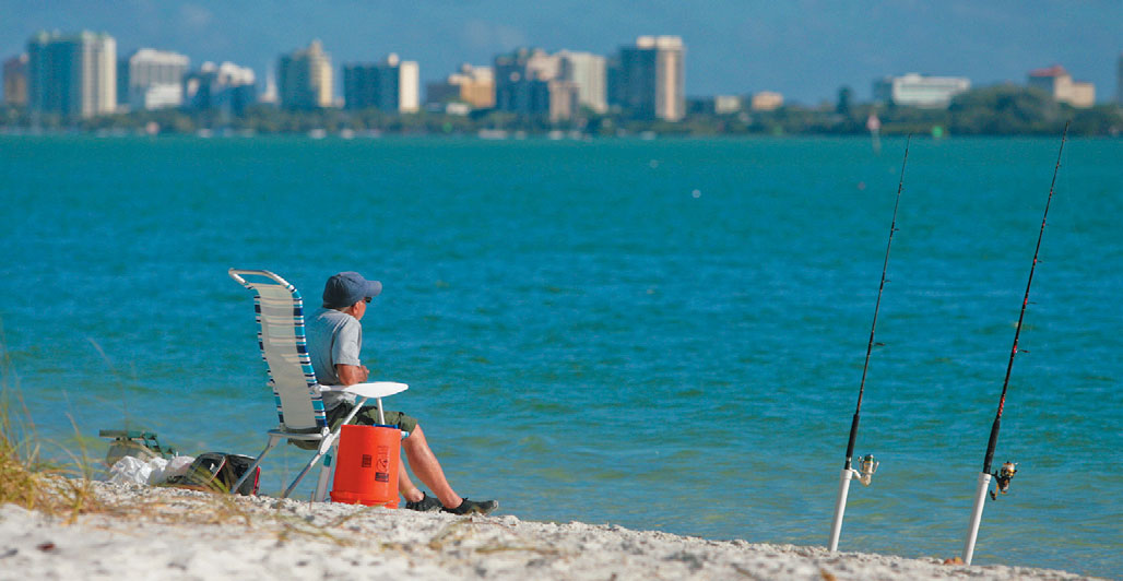 fishing at Lido Key Beach 