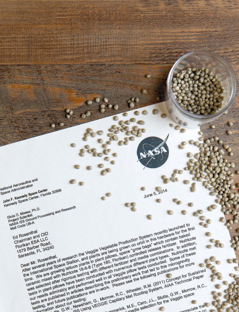 Florikan fertilizer grown for Nasa